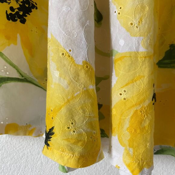 Vintage Sag Harbor MIDI Skirt Womens Sz 12 Floral Eyelet Cotton A-Line Boho‎ - Picture 5 of 8